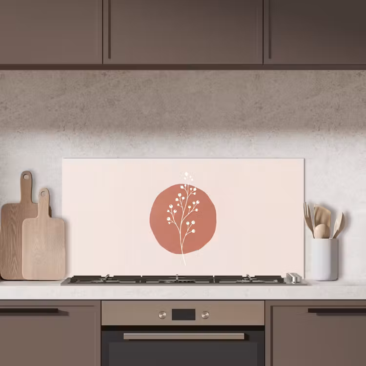 Plant - Tak - Abstract - Modern - Wit keuken achterwand spatscherm middel -sfeer2