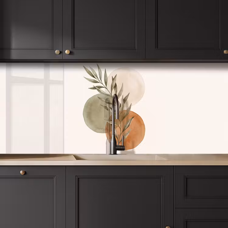 Kitchen Wall Splashback - Plant - Circles - Abstract - Plant - Cirkels - Abstract keuken achterwand 2 middel