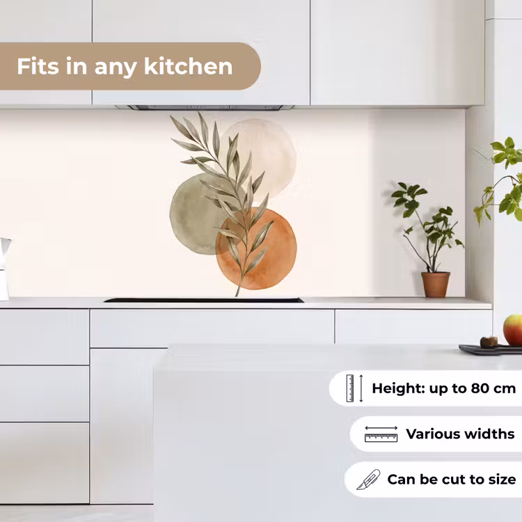 Kitchen Wall Splashback - Plant - Circles - Abstract - Plant - Cirkels - Abstract keuken achterwand 2 middel