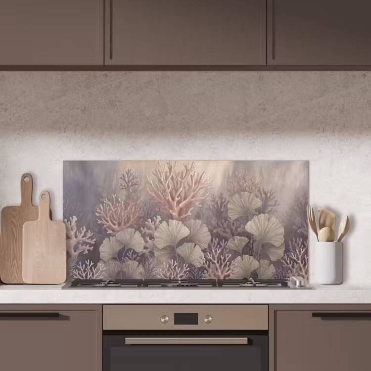 Plant - Bladeren - Zee - Illustratie - Groen keuken achterwand spatscherm middel -sfeer2