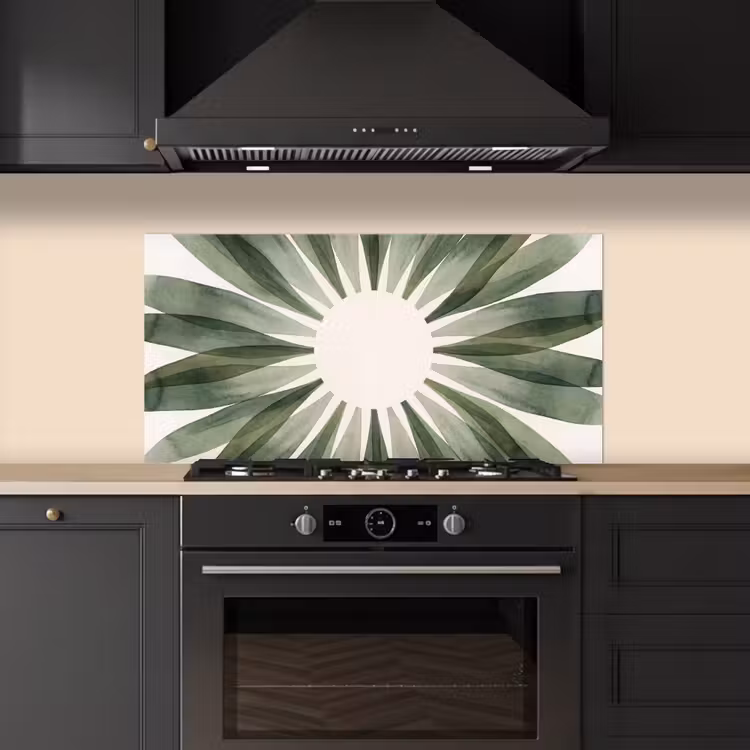 Planten - Abstract - Waterverf - Groen - Natuur keuken achterwand spatscherm middel -sfeer1