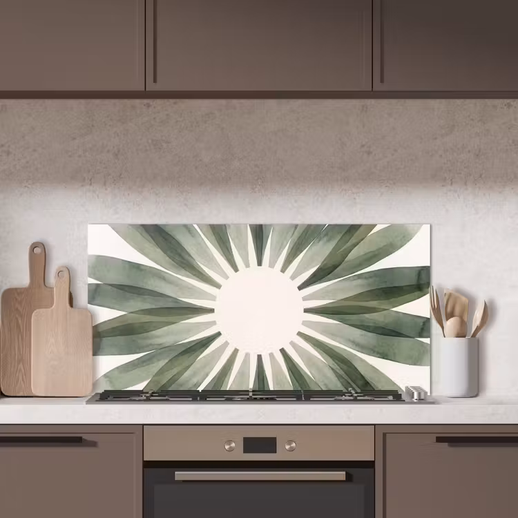 Planten - Abstract - Waterverf - Groen - Natuur keuken achterwand spatscherm middel -sfeer2