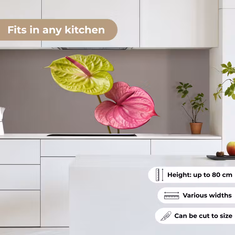 Planten - Anthurium - Groen - Roze keuken achterwand 2 middel -sfeer4_UK