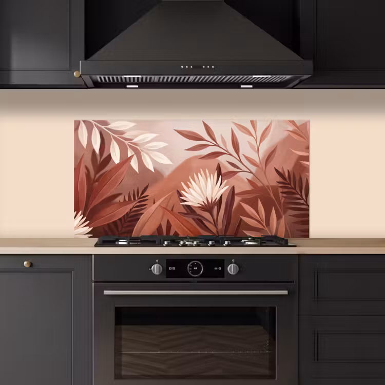 Planten - Bladeren - Botanisch - Modern - Bruin keuken achterwand spatscherm middel -sfeer1