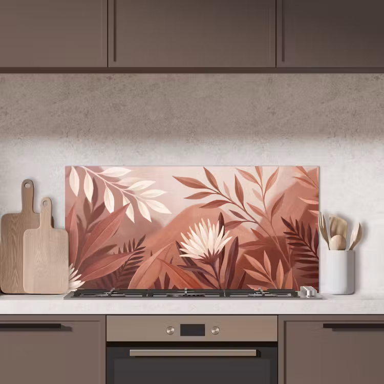 Planten - Bladeren - Botanisch - Modern - Bruin keuken achterwand spatscherm middel -sfeer2