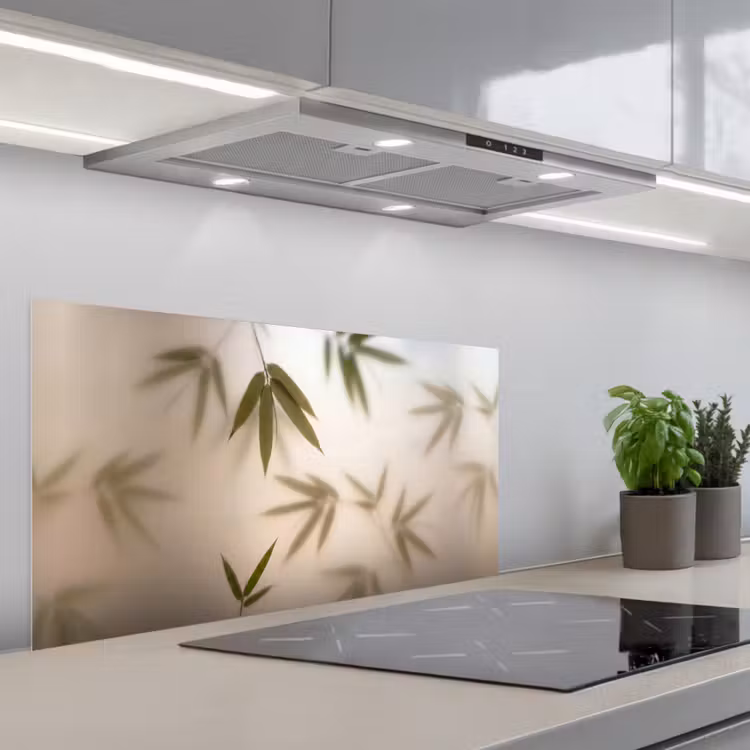 Planten - Bladeren - Natuur - Groen keuken achterwand spatscherm middel -3d_schuin