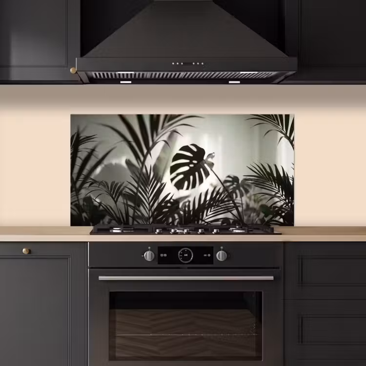 Planten - Bladeren - Natuur - Minimalistisch - Groen keuken achterwand spatscherm middel -sfeer1