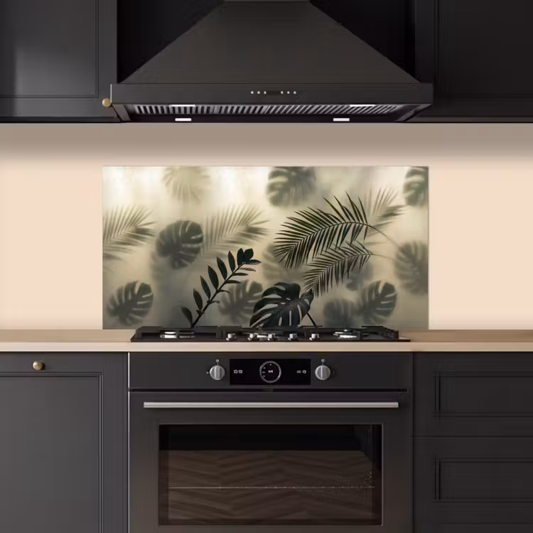 Planten - Bladeren - Schaduwen - Groen - Modern keuken achterwand spatscherm middel -sfeer1