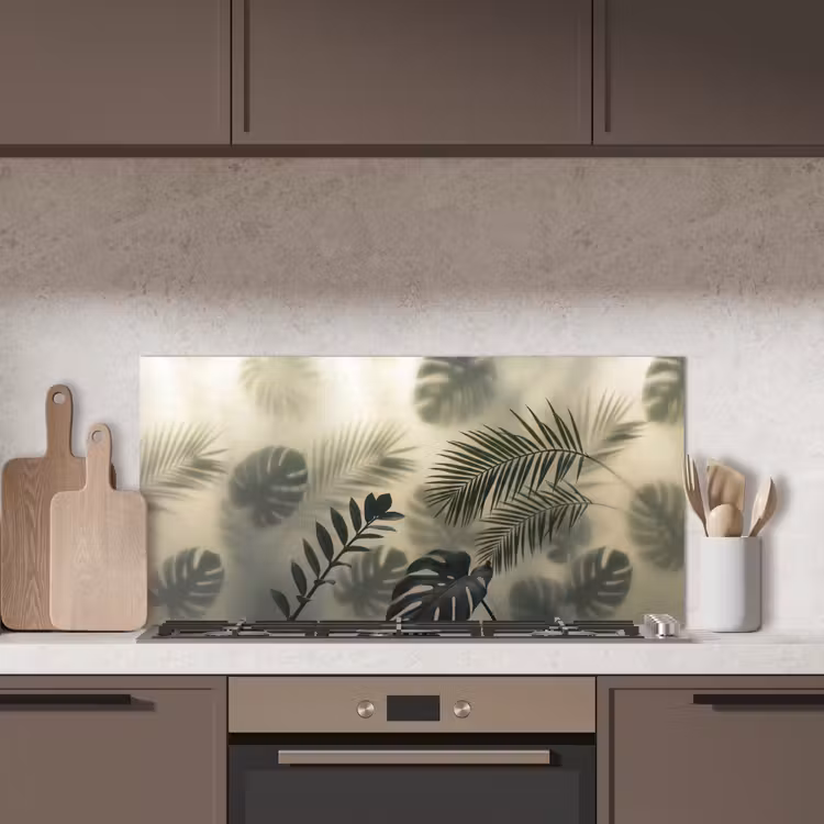 Planten - Bladeren - Schaduwen - Groen - Modern keuken achterwand spatscherm middel -sfeer2