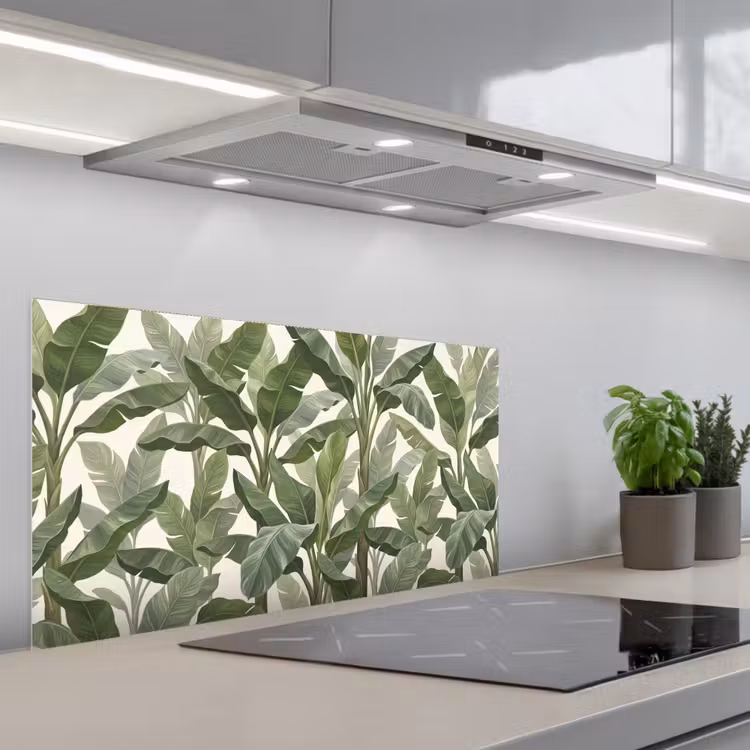 Planten - Bladeren - Tropisch - Groen keuken achterwand spatscherm middel -3d_schuin