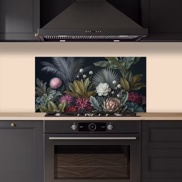 Planten - Tropisch - Botanisch - Donker - Groen keuken achterwand spatscherm middel -sfeer1