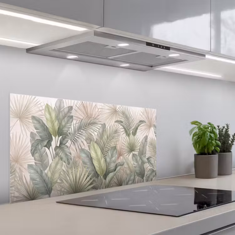 Planten - Tropisch - Bladeren - Groen - Natuur keuken achterwand spatscherm middel -3d_schuin