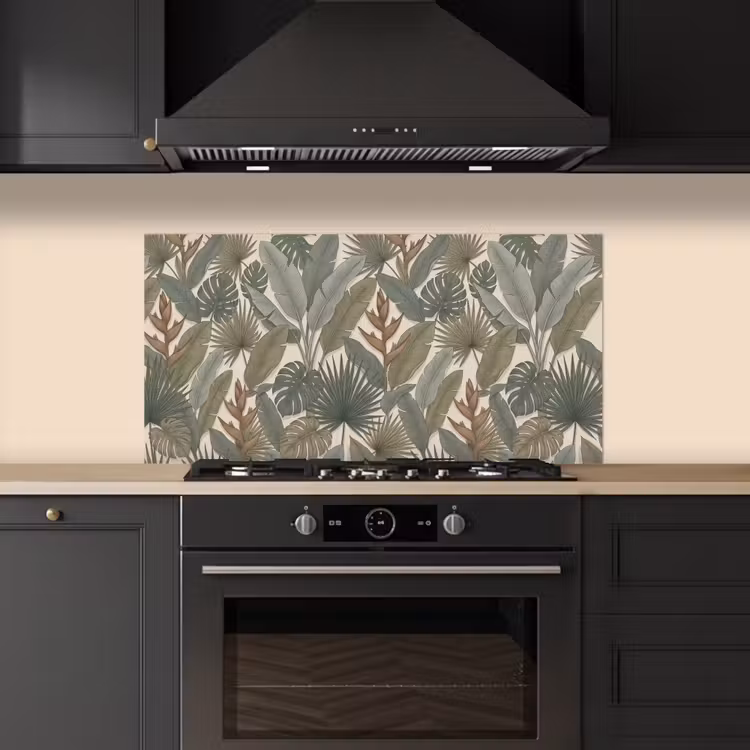 Planten - Tropisch - Natuur - Illustratie - Groen keuken achterwand spatscherm middel -sfeer1