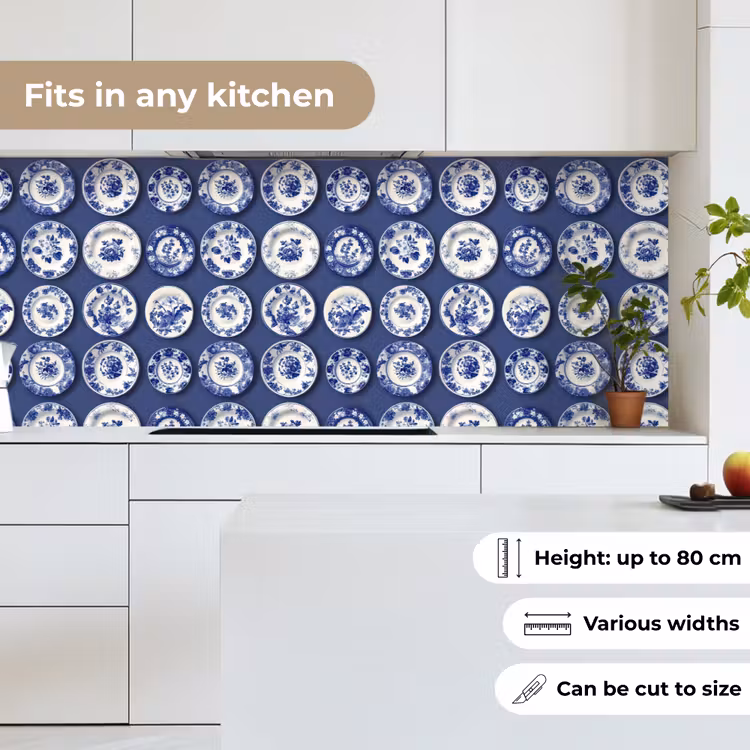 Borden - Floraal - Blauw keuken achterwand 2 middel 871 -sfeer4_UK