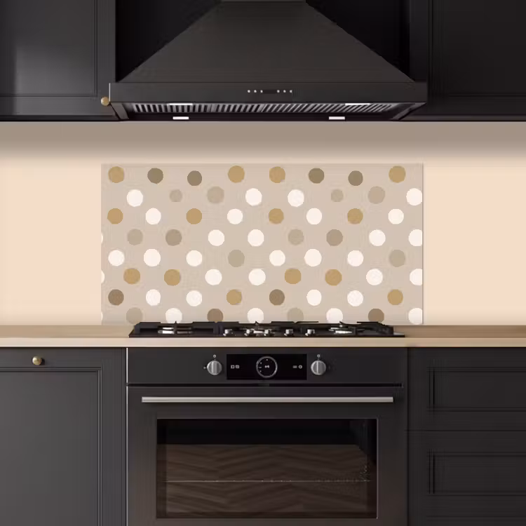 Polka - Dots - Beige keuken achterwand spatscherm middel 899 -sfeer1