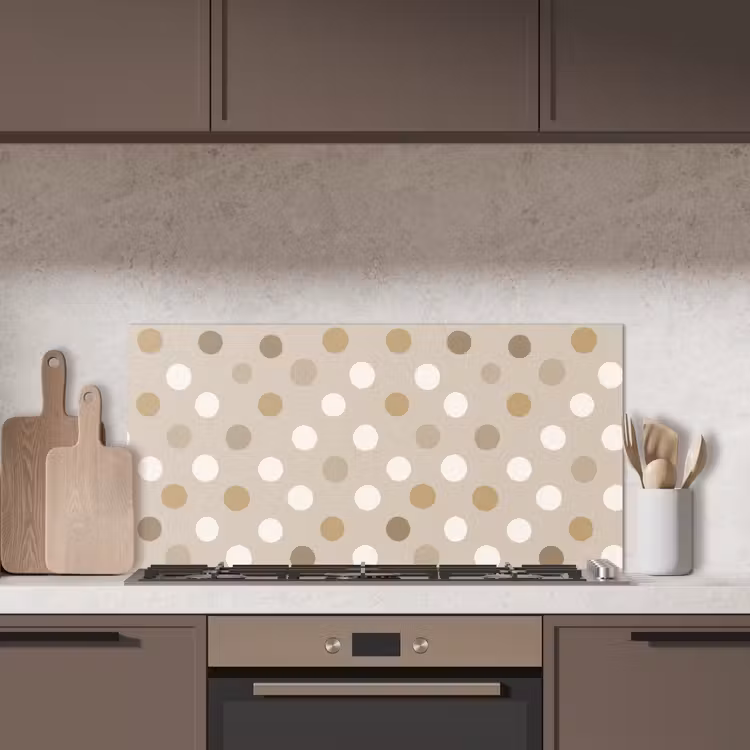 Polka - Dots - Beige keuken achterwand spatscherm middel 899 -sfeer2