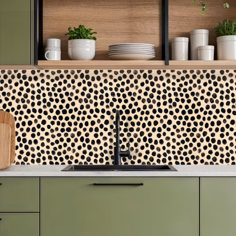Stippen - Patroon - Zwart keuken achterwand 2 middel 871 -sfeer3