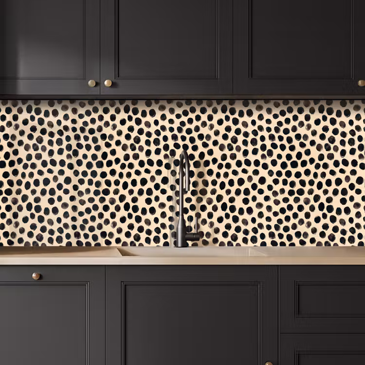 Stippen - Patroon - Zwart keuken achterwand 2 middel 871 -sfeer1