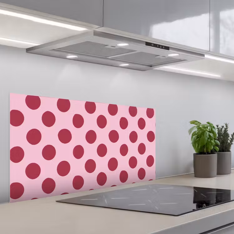 Stippen - Patroon - Bordeaux keuken achterwand spatscherm middel 899 -3d_schuin
