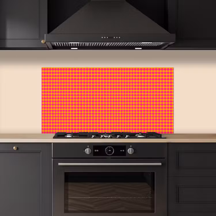 Stippen - Patroon - Oranje keuken achterwand spatscherm middel 899 -sfeer1