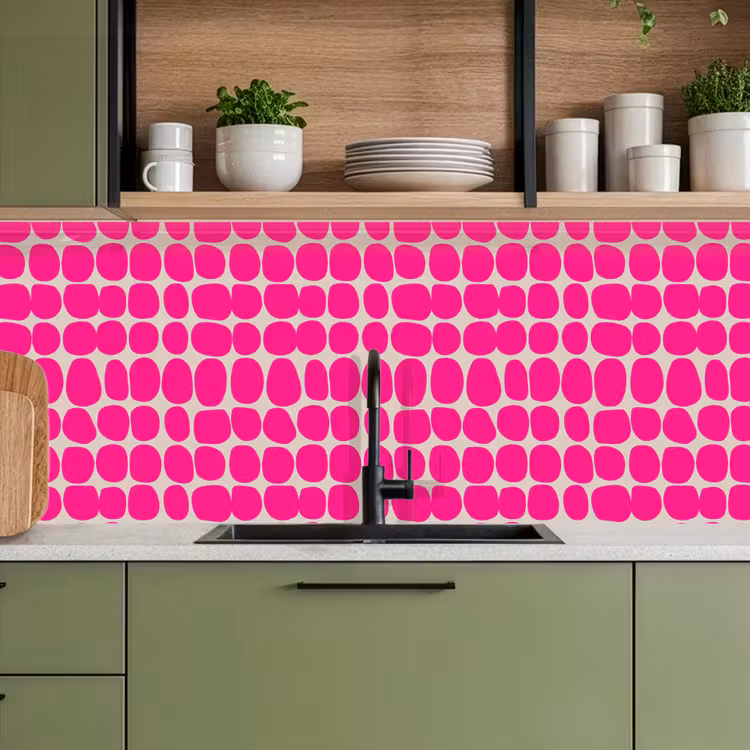 Stippen - Patroon - Roze keuken achterwand 2 middel 871 -sfeer3