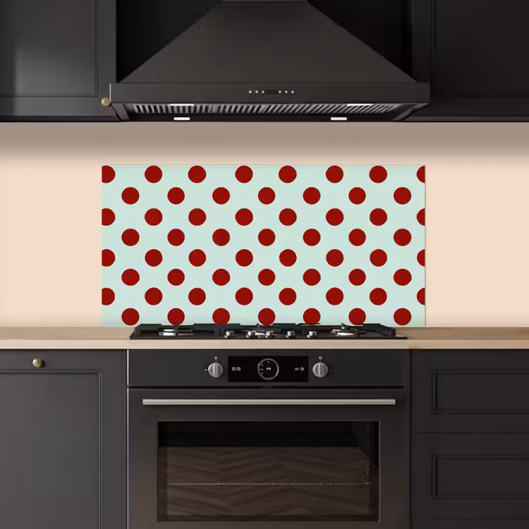 Polka - Dots - Rood keuken achterwand spatscherm middel 899 -sfeer1