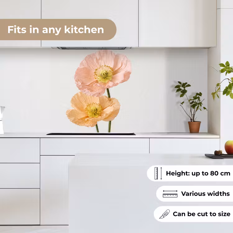 Papavers - Botanisch - Roze keuken achterwand 2 middel -sfeer4_UK
