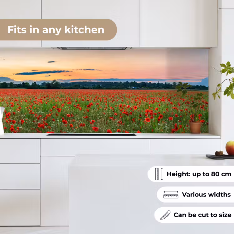 Klaprozen - Landschap - Rood - Bloemen keuken achterwand 2 middel -sfeer4_UK