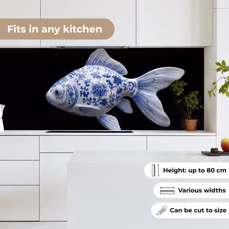 Porselein - Goudvis - Delfts - Blauw keuken achterwand 2 middel -sfeer4_UK