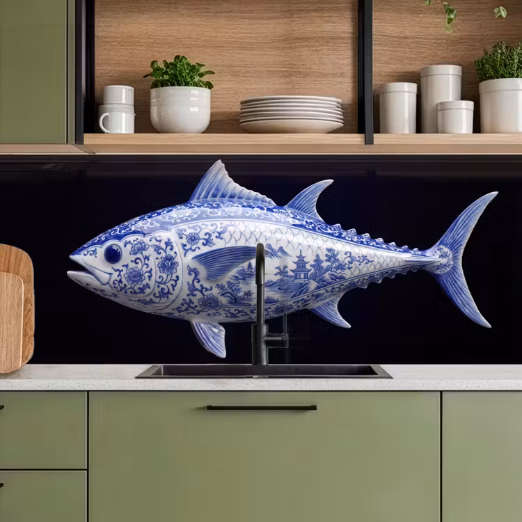Porselein - Tonijn - Delfts - Blauw keuken achterwand 2 middel -sfeer3
