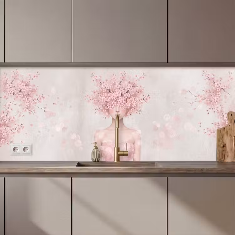 Portret - Kersenbloesem - Roze keuken achterwand 2 middel zz_3dshopping