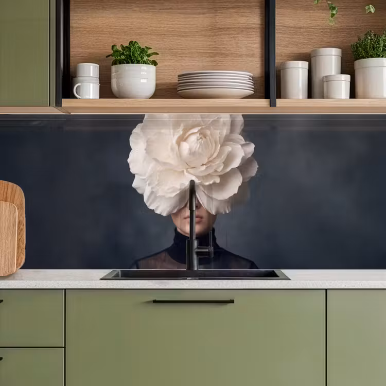Portret - Mysterieus - Wit keuken achterwand 2 middel -sfeer3