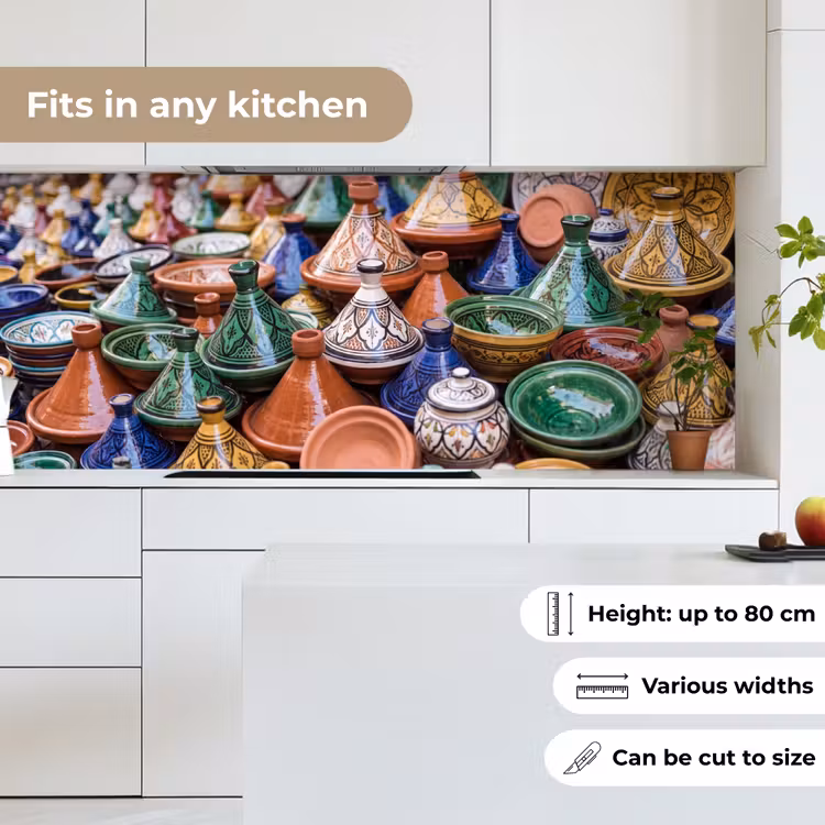 Kitchen Wall Splashback - Pottery - Colorful - Pattern - Aardewerk - Kleurrijk - Patroon keuken achterwand 2 middel