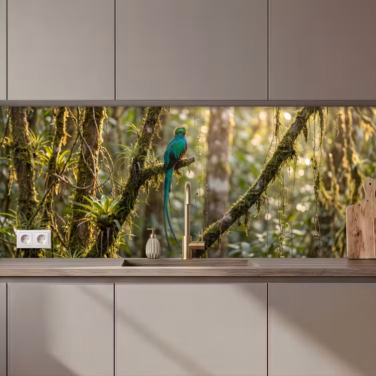 Quetzal - Jungle - Natuur - Groen keuken achterwand 2 middel zz_3dshopping