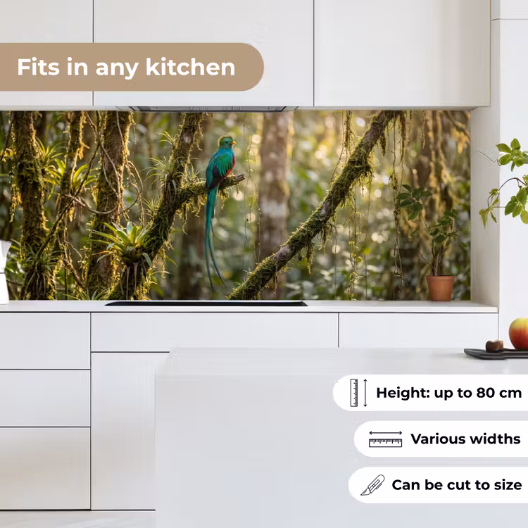 Quetzal - Jungle - Natuur - Groen keuken achterwand 2 middel -sfeer4_UK