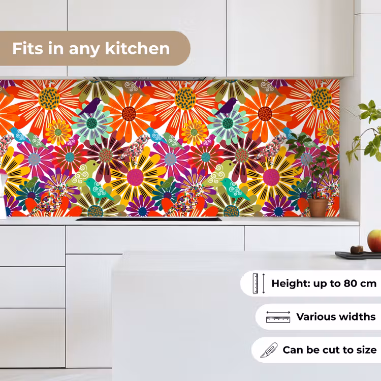 Regenboog - Bloemen - Patronen - Hippie keuken achterwand 2 middel 871 -sfeer4_UK