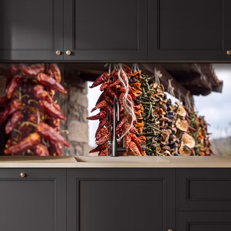 Kitchen Wall Splashback - Red Peppers - Food - Rode pepers - Eten keuken achterwand 2 middel