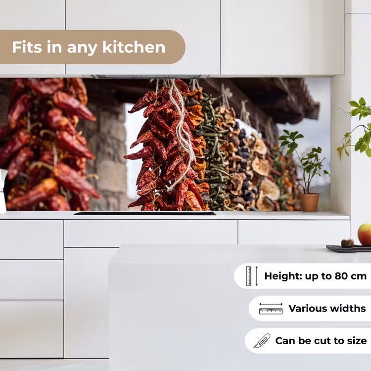 Kitchen Wall Splashback - Red Peppers - Food - Rode pepers - Eten keuken achterwand 2 middel