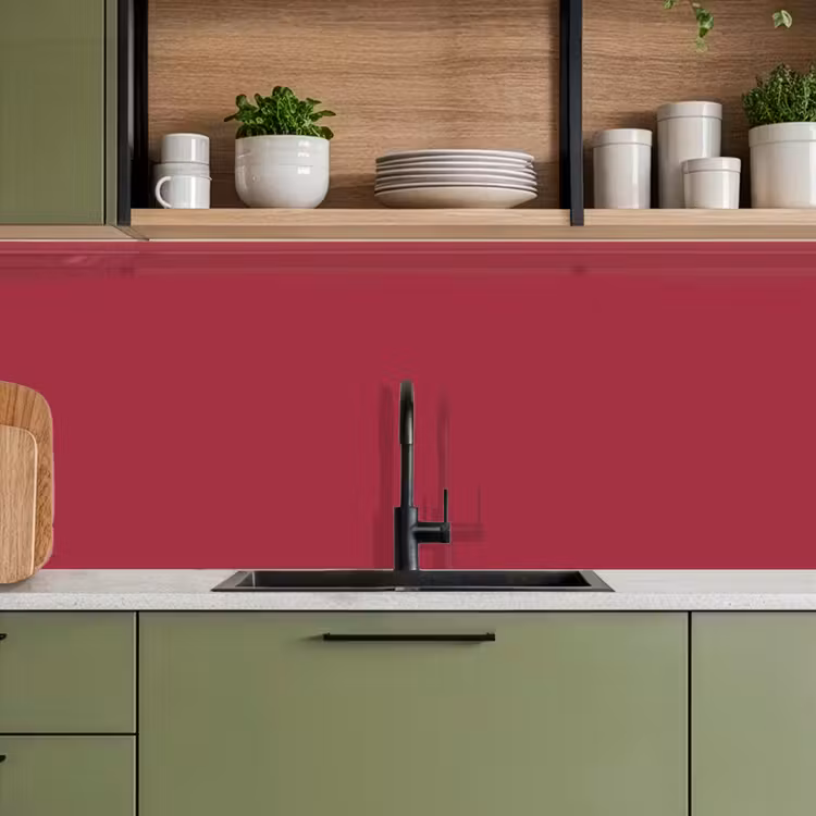 Rood - Effen kleur keuken achterwand 2 middel 871 -sfeer3