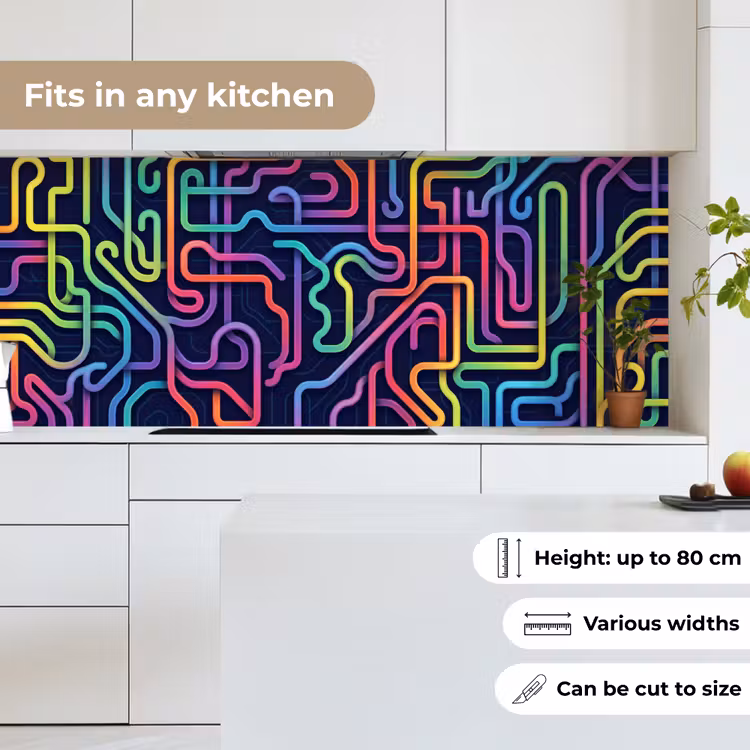 Retro - Abstract - Neon keuken achterwand 2 middel -sfeer4_UK