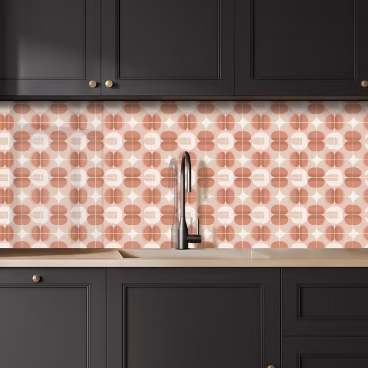 Retro - Klassiek - Roze keuken achterwand 2 middel 871 -sfeer1