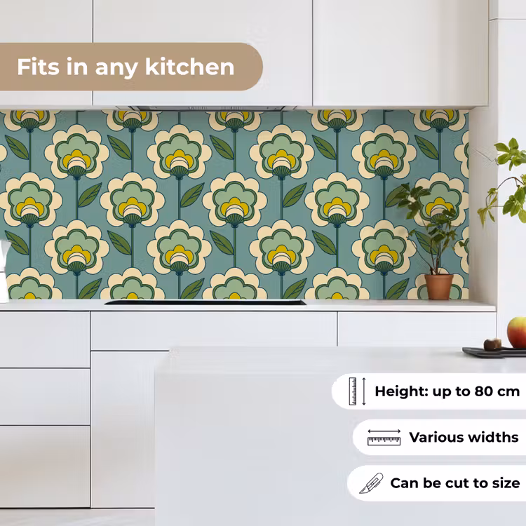 Retro - Design - Jaren 70 - Bloem keuken achterwand 2 middel 871 -sfeer4_UK