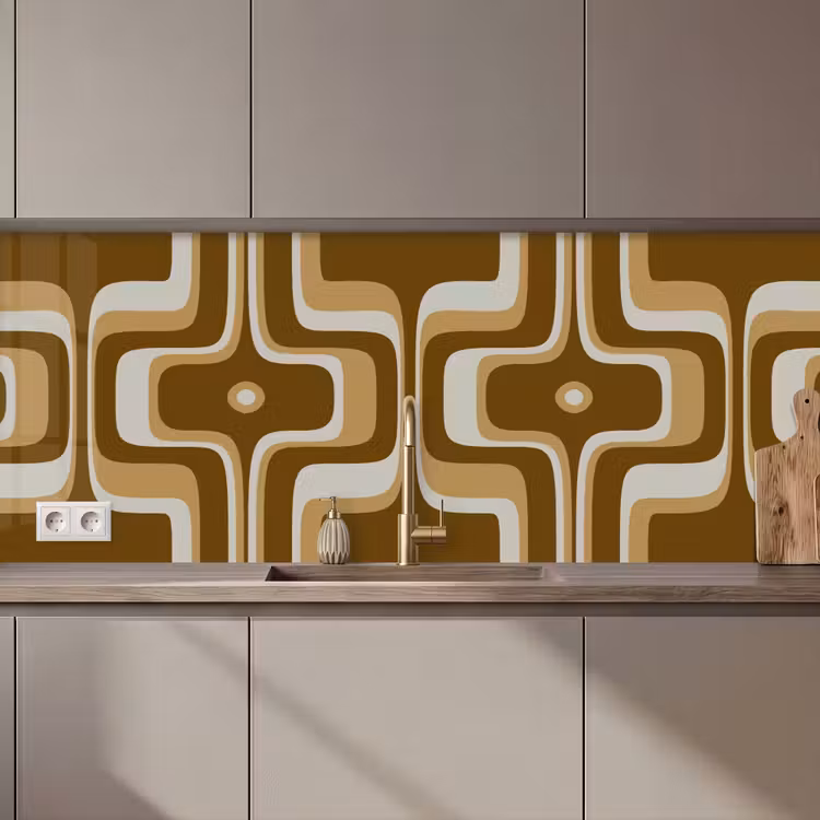 Retro - Design - Bruin keuken achterwand 2 middel 871 zz_3dshopping