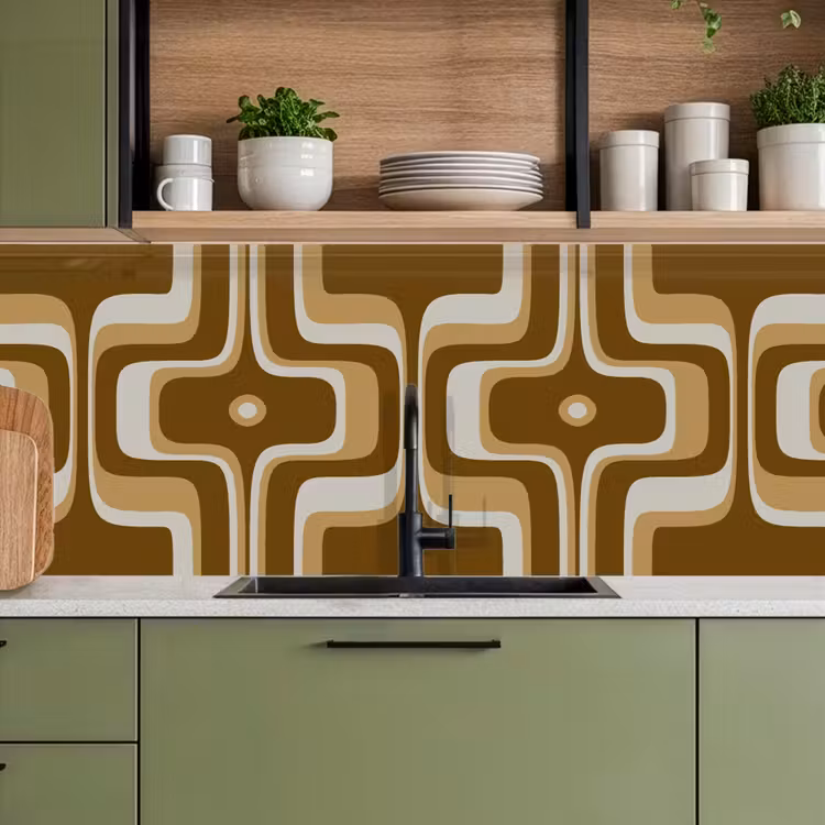 Retro - Design - Bruin keuken achterwand 2 middel 871 -sfeer3