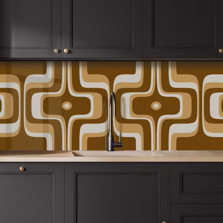 Retro - Design - Bruin keuken achterwand 2 middel 871 -sfeer1