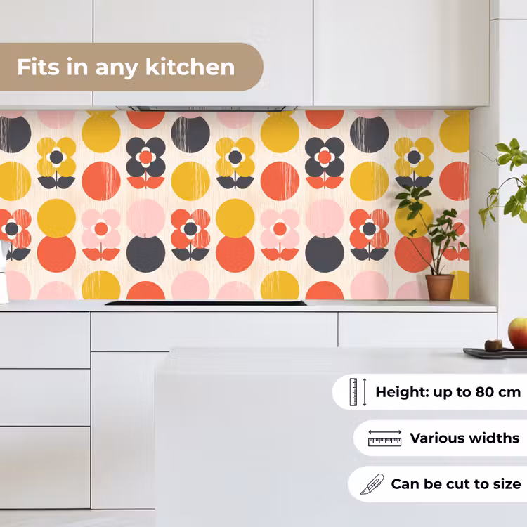 Retro - Design - Bloemen - Pastel keuken achterwand 2 middel 871 -sfeer4_UK