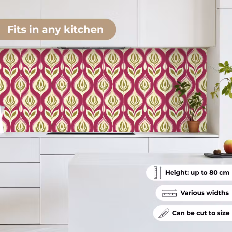 Retro - Floraal - Paars keuken achterwand 2 middel 871 -sfeer4_UK