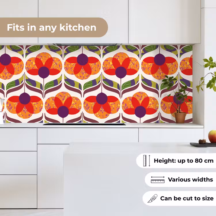 Retro - Flower Power - Vintage - Kleuren keuken achterwand 2 middel 871 -sfeer4_UK
