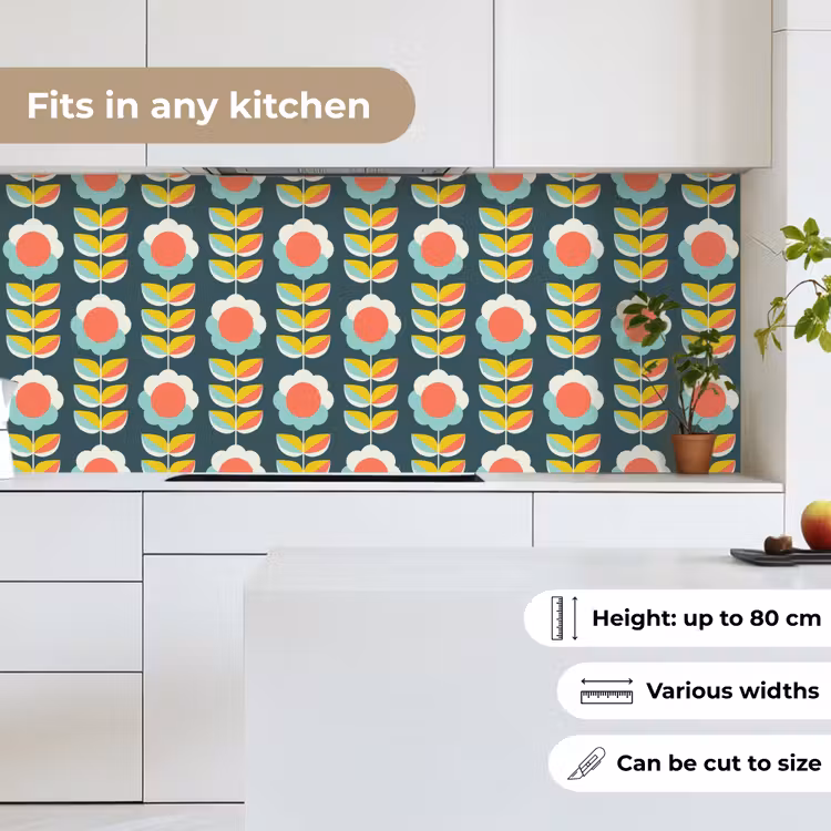 Retro - Bloemen - Scandinavisch keuken achterwand 2 middel 871 -sfeer4_UK