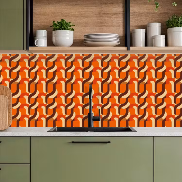 Retro - Modern - Kleurrijk keuken achterwand 2 middel 871 -sfeer3